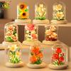 Moc Ewiges Blumenstrauß Displaybox Mikro-Baustein Blumenmodell DIY Haushalt Tischpflanze Dekoration Ziegel Spielzeug für Kinder