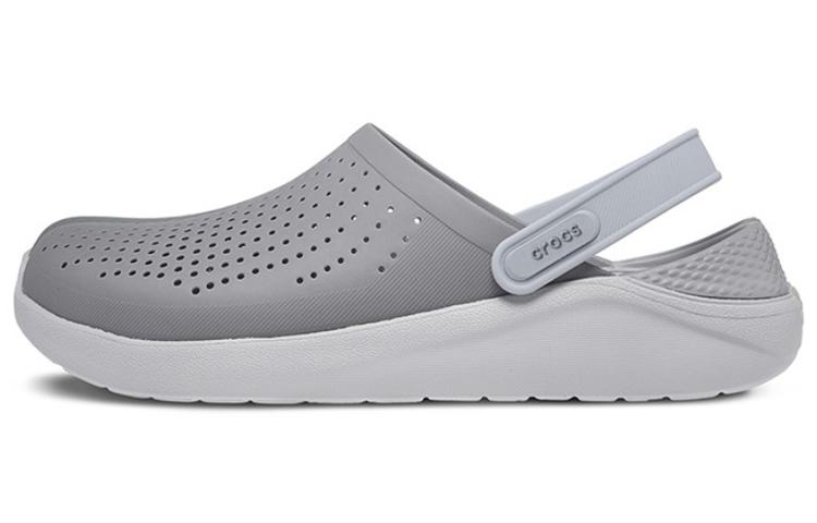 Crocs LiteRide Flash Shoes Smoke Grey White Sandals 204592-06J 36-37