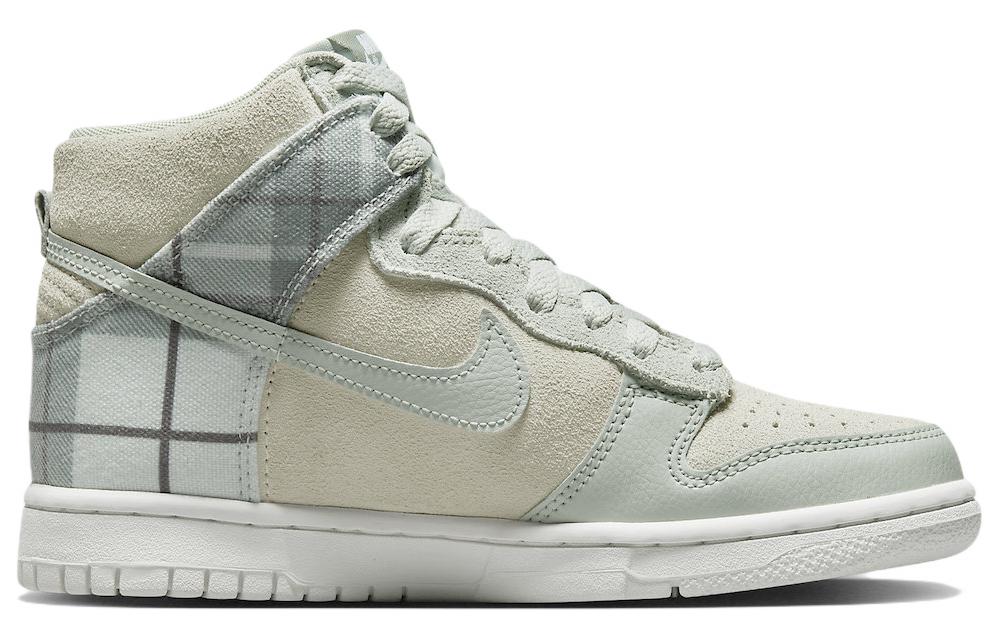 Nike Dunk High SE Tartan Plaid White Light Green GS DV1724-100