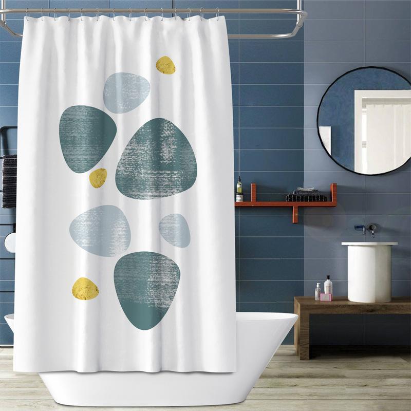 Bathroom Thickened Waterproof Curtain Mildew Proof Shower Curtain Shower Partition Curtain Shower Curtain Bathroom Curtain Free Perforation