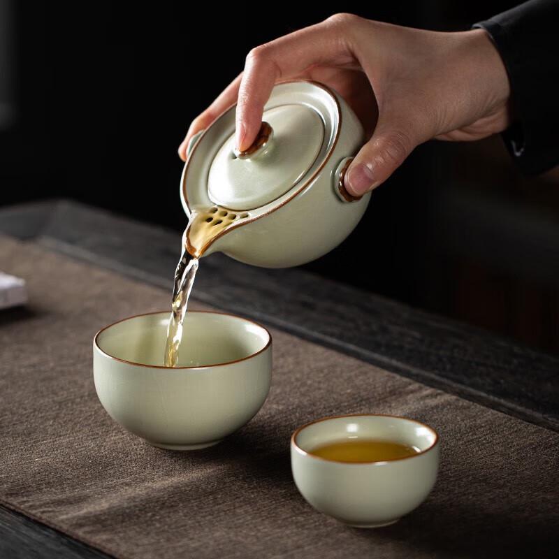Imitation Song Ru Kiln Ceramic Travel Tea Set