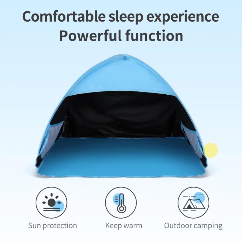 Portable Sun Shelter Instant Sun Shade Canopy Head PopUp Canopy Automatic Shade Tent for Beach Camping Fishing Hiking Picnic