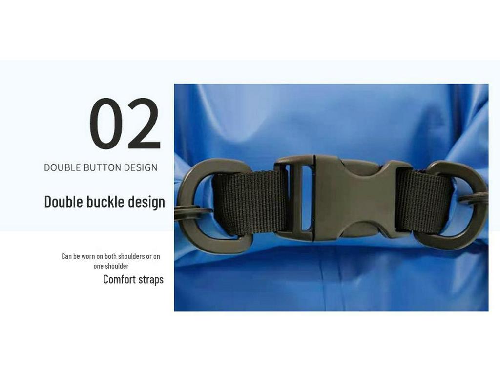 Waterproof Outdoor Sports Dry Bag: Single/Double Shoulder, PVC Thickened Mesh, Lightweight for Beach, Rafting & Swimming.