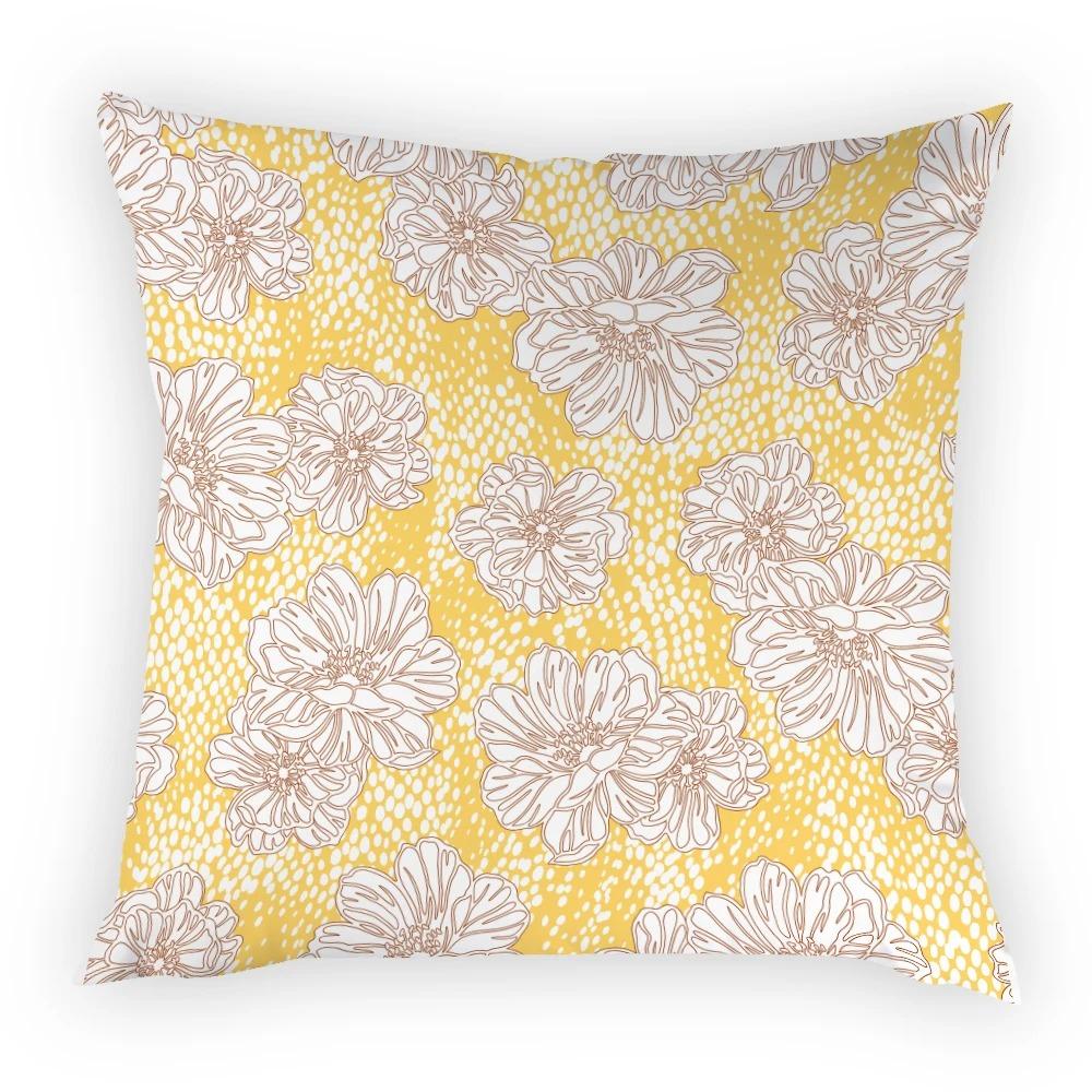 Colorful Floral Home Decoration Flower Pattern Cushion Square Pillowcase Nordic