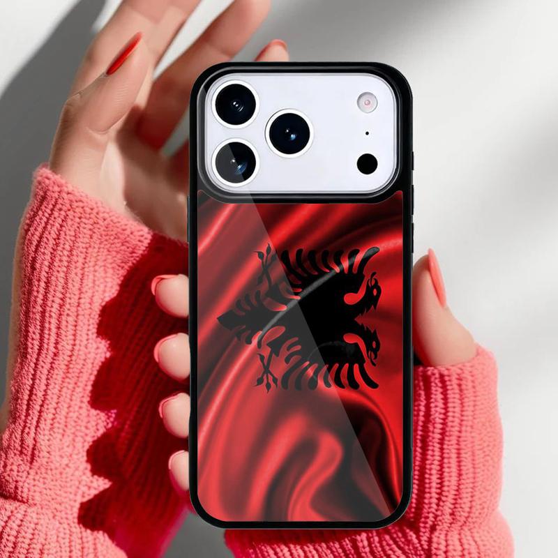 Albania Flag Phone Case for iPhone 17 16 15 14 13 Pro Max Back Cover for 12 11 Pro Coque