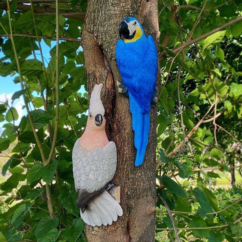 

Садовые скульптуры своими руками из смолы, креативные фигурки птиц, поделки, статуэтка попугая для патио