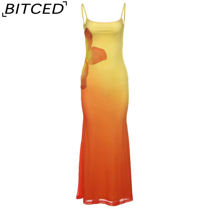 

BITCED Summer Women s Street Style Sexy Strapless Maxi Dress L жёлтый