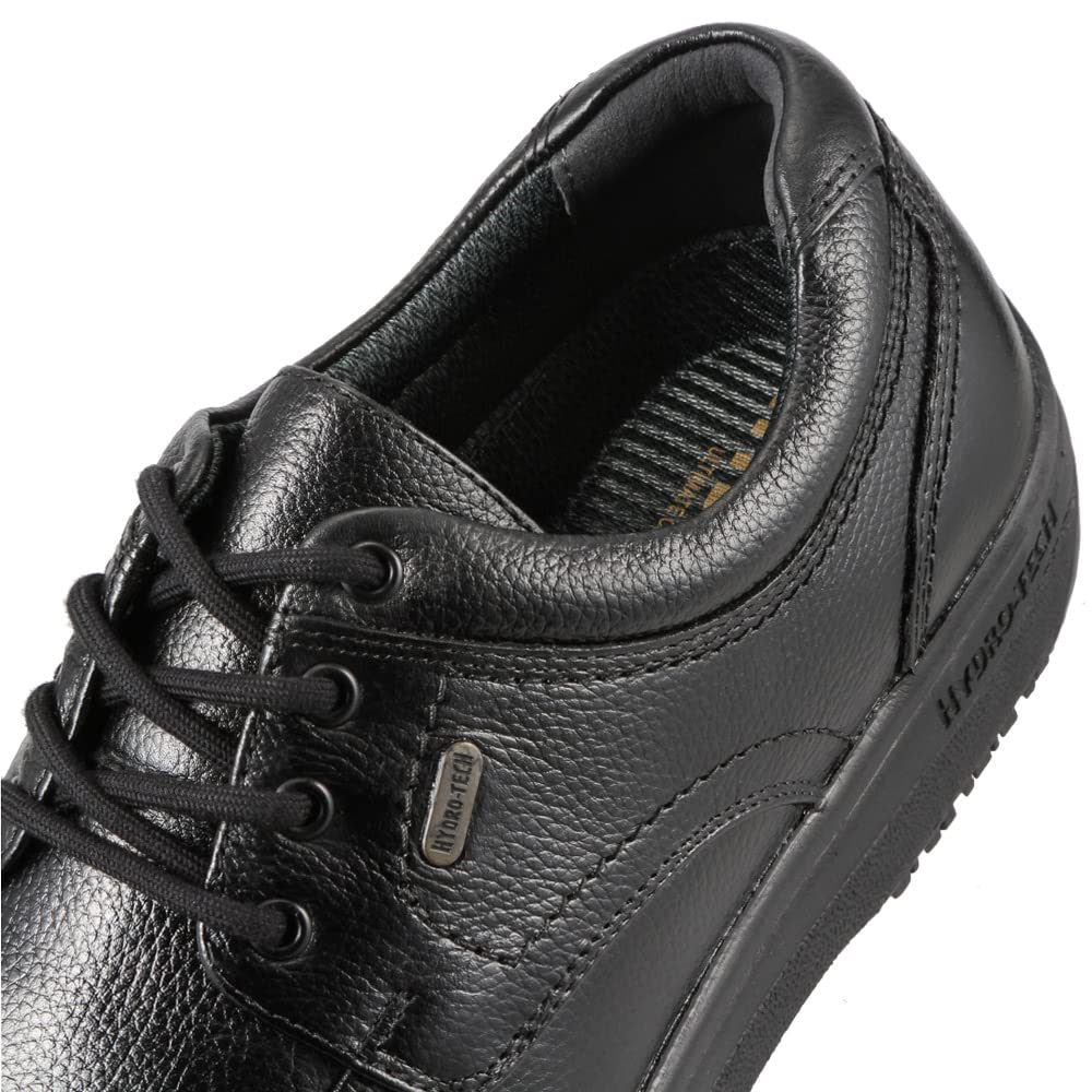 HYDRO TECH HYDR 6301 Wide 4E Waterproof Genuine Leather Walking Shoes, U-tip Oxford, Black, Size