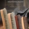 Solid Wood Horsehair Shoe Brush - Soft Bristle Polishing and Dusting Tool