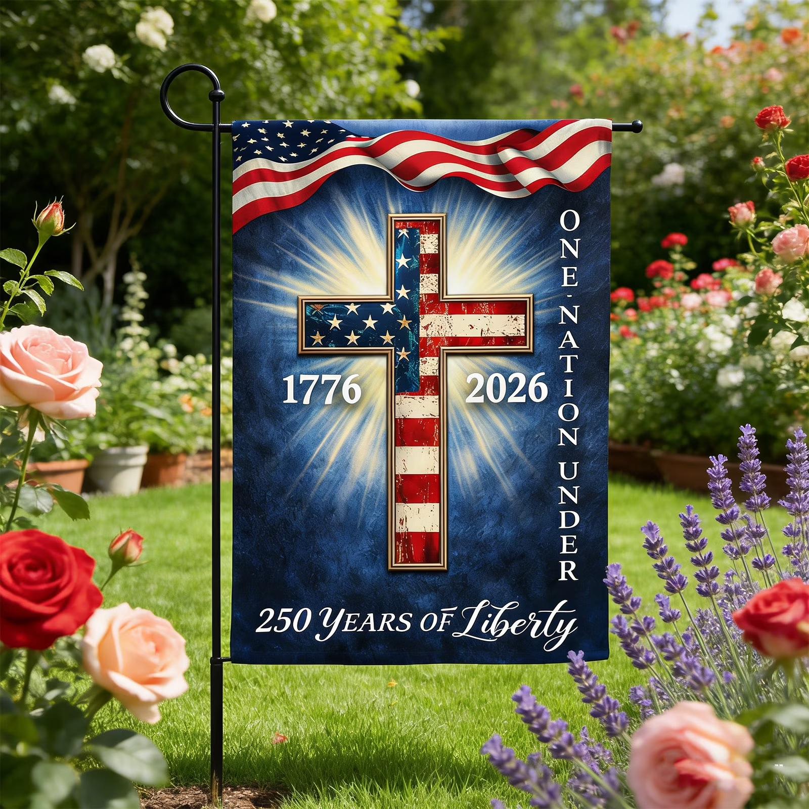 United States 250th Anniversary Flag, Double Garden Flag, United States 250th Anniversary Commemorative Merchandise One Size