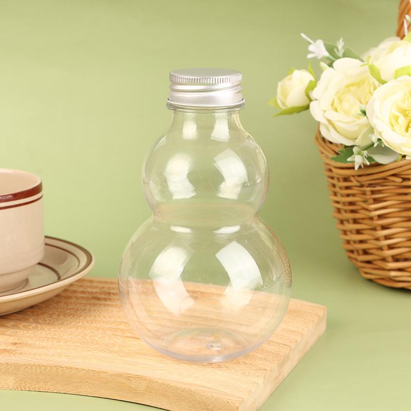 Disposable 500ML Gourd Water Bottles For Milk Tea Coffee Juice Portable Drinking Cup Home Clear Juicing Beverage Drink Bottle