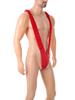 Men's Christmas Sexy Deep V Suspenders Onesie with Bell Bow