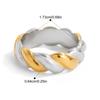 Yori Gold Silver Color Blocked Threaded Twist Texture Casting Ring for Women 18K PVD Plated Hypoallergenic Jewelry Gift