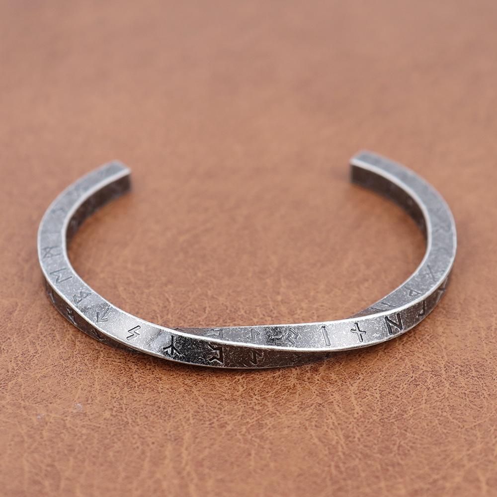 Fashion Mobius C-Shaped Bracelet For Men Women 316L Stainless Steel Nordic Vikings Letter Bracelets Party Jewelry Gift