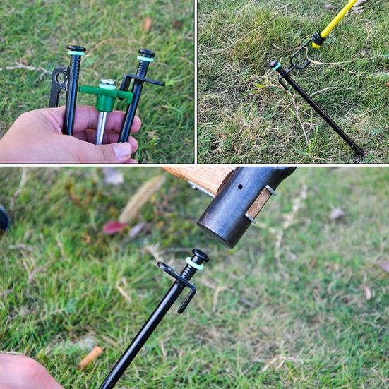 50Pcs High Elastic Anti-aging Silicone Tent Stakes Rings Fluorescent O-ring Ground Pegs Rings Camping Accessories
