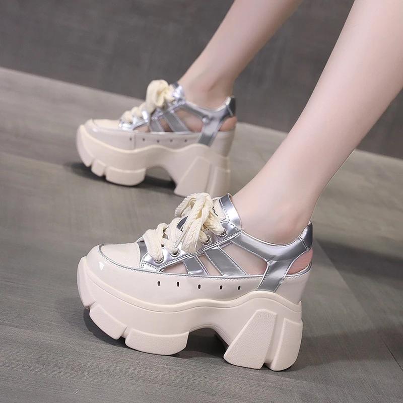 Fashion Ladies Shoes 2025 Brand Lace-up Women's Sandals Fashion Hollow Out Casual Sandals Women Hot Sale Baotou Platform Slipperszapatos