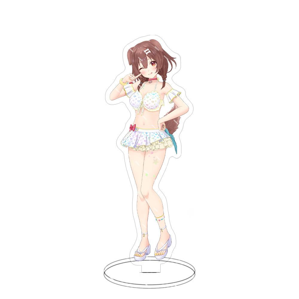 Swimsuit Party Time Hololive Vtuber Anime Figures Cosplay Acrylic Stands 15cm Model Mococo Kobo Ayame Desk Decor Standing Sign G