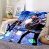 3D M-MIKUS Music VOCALOID Cartoon Girl Soft Plush Blanket,Flannel Throw Blanket for Living Room Bedroom Bed Sofa Cover Gift