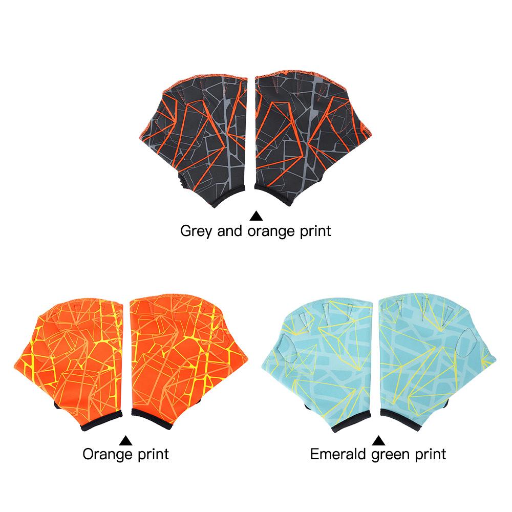 Swim Gloves Non-slip Adjustable Breathable & Quick-drying for Men and Women Print Design for