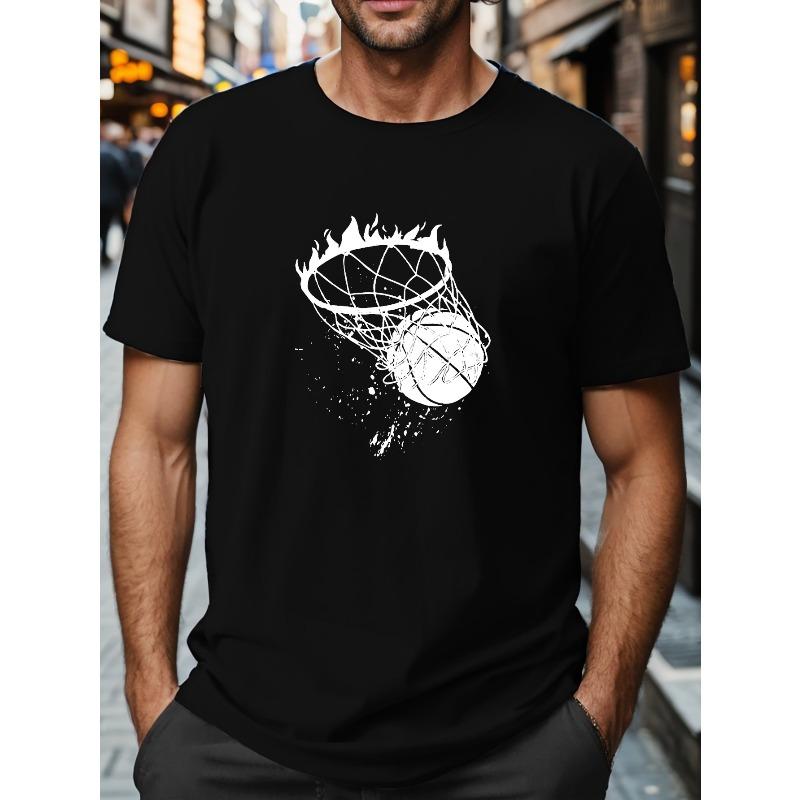 

Plus Size Men s T-Shirt with Geometric Print - Casual, Round Neck, Summer Tee, PLUS SIZE 2XL чёрный