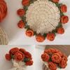 Rose Bouquet Coaster Hand Woven Rose Bouquet Placemat Crochet Flower Placemat Plant Ornament Decor Finished Product Gift