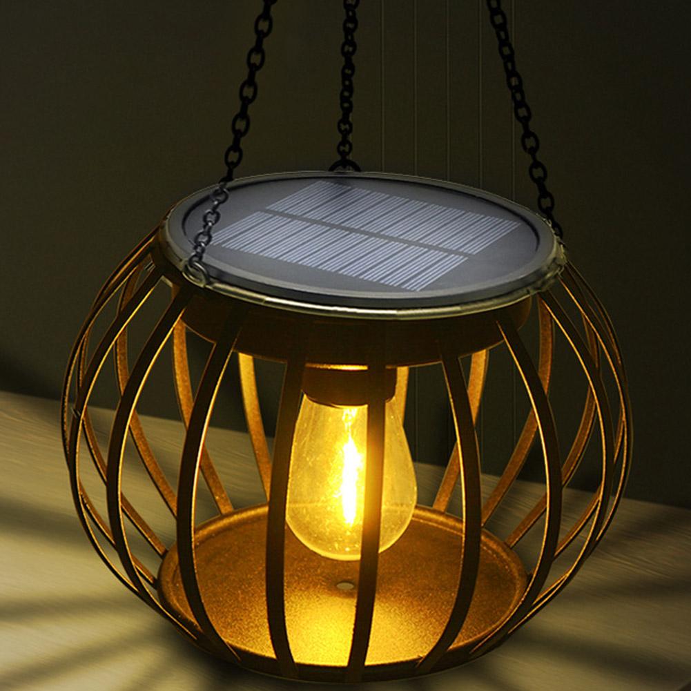 2Pcs Solar Rustic Pumpkin Light IP65 Waterproof Vintage Decorative Light 800mAh LED Pendant Lantern Tree Garden Patio Decoration