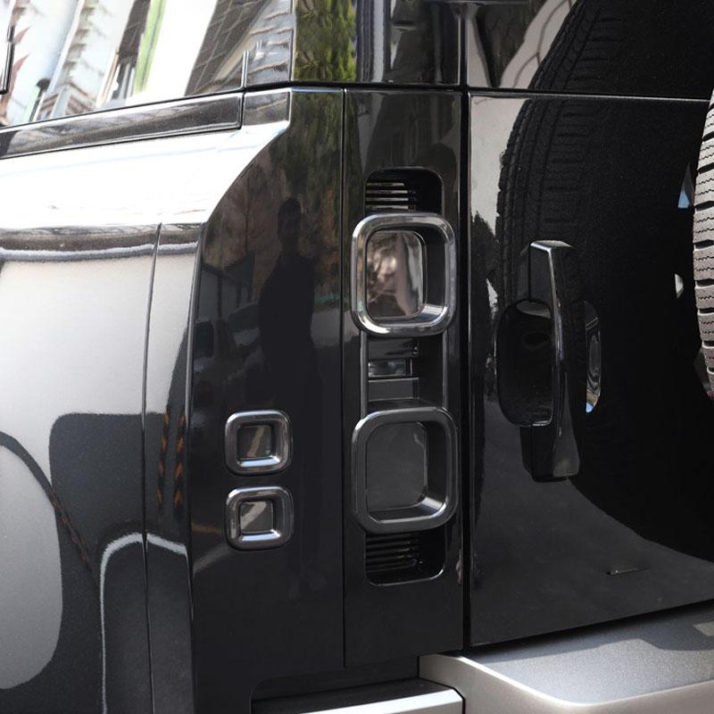 Für Land Rover Defender 90/110/130 2020-2025 Auto Rauchschwarz Rückleuchtenabdeckung Schutzschale Außenmodifikationszubehör