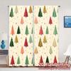 2D Flat Printing  JIT 2pcs   Curtains (Without Rod) Festive Evergreens Popular Window Curtain Durable Polyester Curtains Home