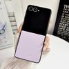 Samsung Z Flip Phone Case - Lychee Pattern Leather Texture, Solid Color Protective Cover