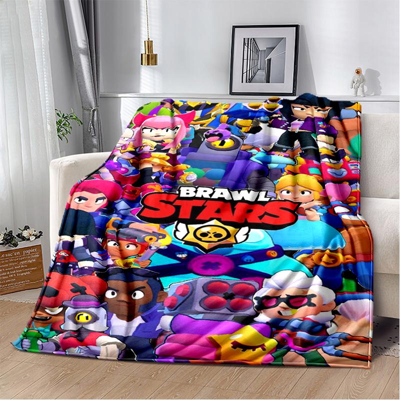2025 New Style Brawlls  Cartoon Game Blanket,Soft Throw Blanket for Home Bedroom Bed Sofa Travel Picnic Cover Kid Gift