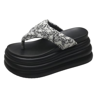 Infradito Ciabatta Piattaforma Comoda Moda 8CM per Donna Estate Nuovo Clip per Dita Suola Spessa Alta Sandali Antiscivolo Scarpa da Spiaggia per Esterno