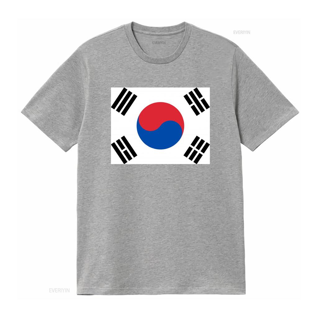 Vintage South Korea Flag Design T Shirt for Patriotic Fashion Enthusiasts vintage Washed Top For Everyday Wear Unisex