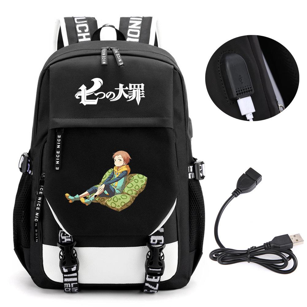 Animation Seven Deadly Sins Backpack Casual Backpack Student School Bag Men'S And Women'S Printed Computer Bag Travel Bag
