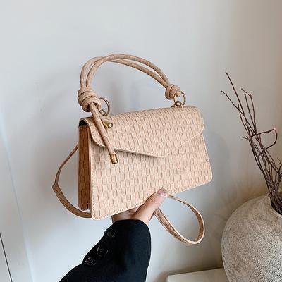High Value Foreign Plaid Handbag Women's 2025 Autumn New Fashion Woven Crossbody Small Square Bag