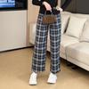 Plaid Elastic Waist Casual Petite Pants - Plus Size, Versatile Spring/Summer Style