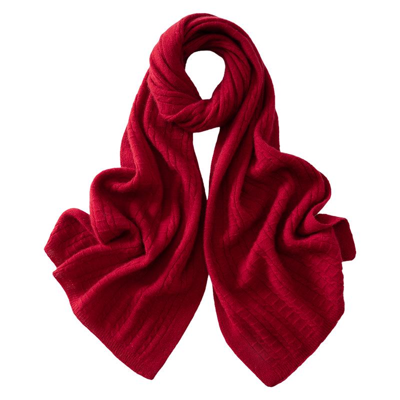 100% Pure Cashmere Women's Scarf - Fashionable, Warm, Comfortable, Solid Color Knit for Autumn/Winter