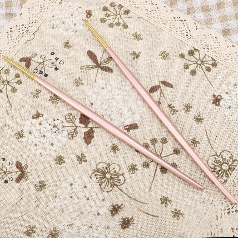 Anti-slip Strip Metal Chopsticks Rustless Steel Food Chopsticks Chopsticks Restaurant