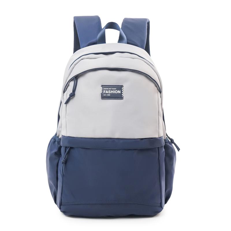 College-Stil Farbblock Rucksack Schülerrucksack Unisex Computertasche Leichter Reise-Rucksack mit großem Fassungsvermögen
