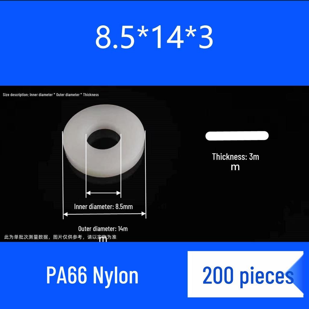 High-Temperature Resistant Nylon and Rubber Washer Set - M4/M8, Insulated, Thickened Sealing Rings for Screws