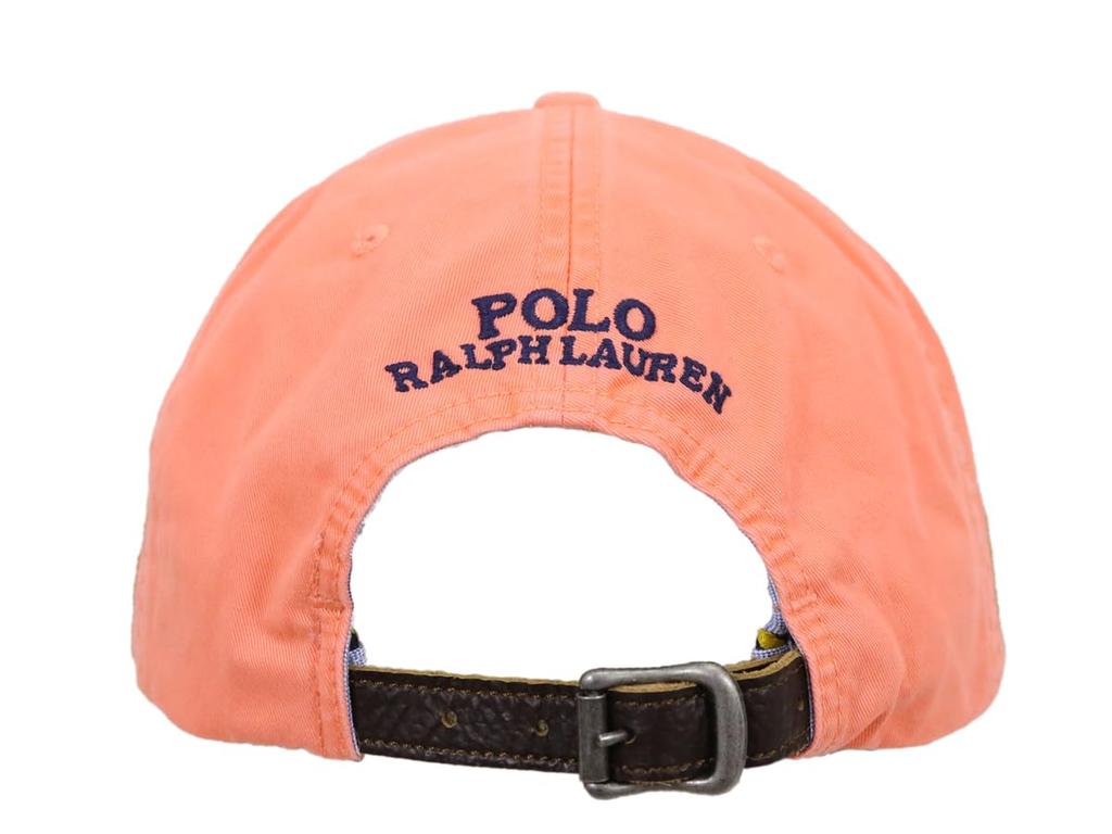 (POLO Ralph Lauren) POLO Ralph Lauren Men's Women's Multicolor Pony Embroidered Signature Pony Cap Hat 01080210 ORANGE [Used]