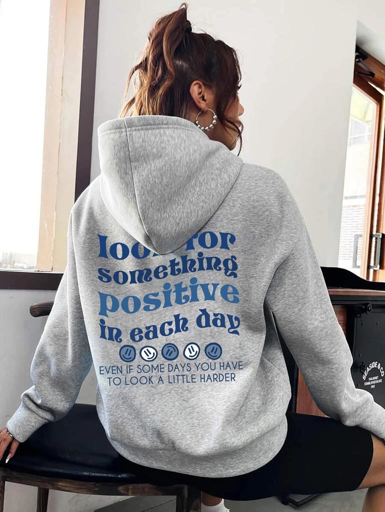 Large Size Shoulder Sleeve Sweater Printed Loose Top Women'S Color Pattern Printed Hooded Sweater