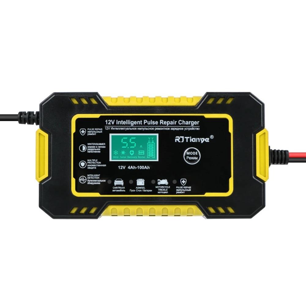 

Импульсное восстановление мощности ЖК-дисплей 12 В 6 А Универсальное автомобильное зарядное устройство Быстрая зарядка для Авто Мото Мокрый Сухой Свинцово-кислотный AGM Гелевый US Plug жёлтый
