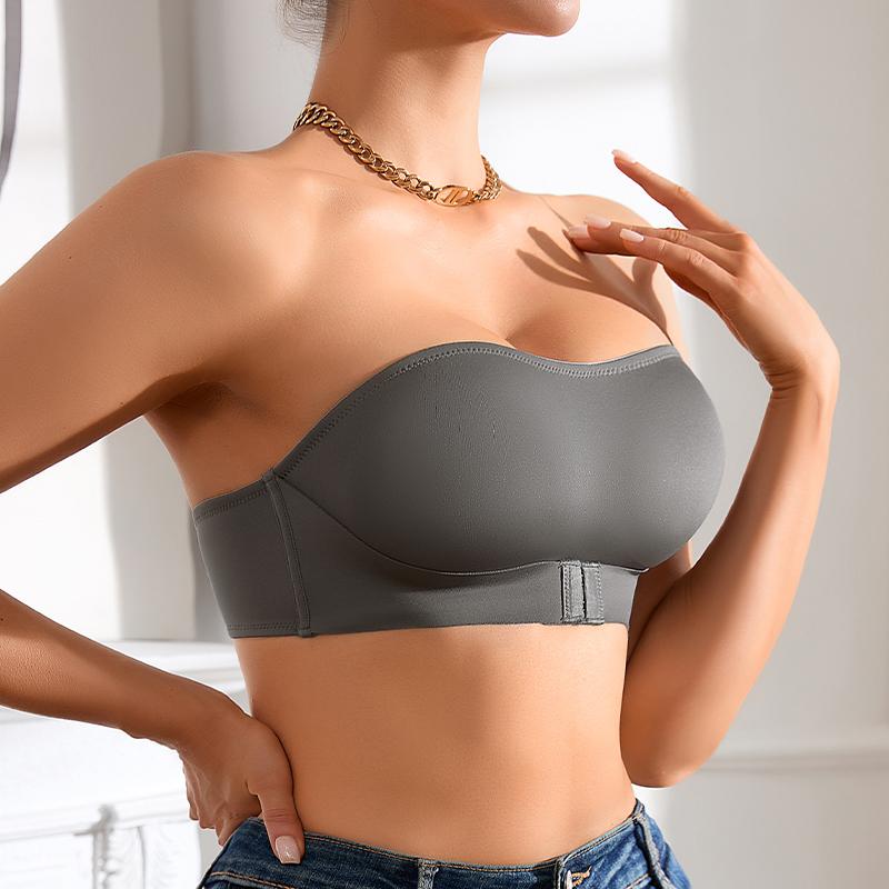 Women's Front-button Strapless Bralette Bras Wirefree Invisible Comfortable Bandeau Bra Underwear