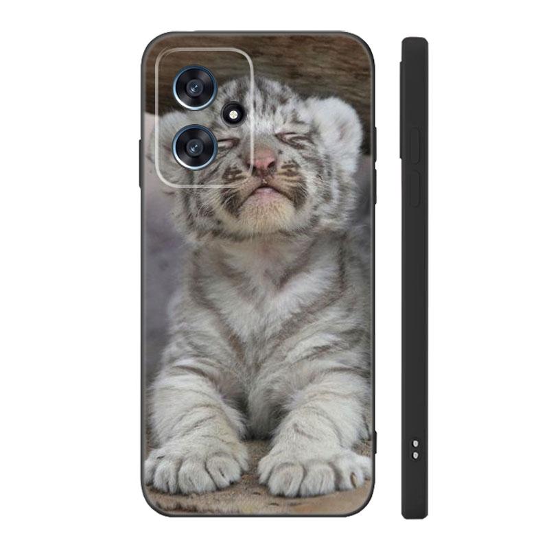 Милый маленький тигр черный силиконовый чехол для телефона Xiaomi POCO X3 X4 NFC F3 F4 GT F5 M3 M4 M6 X5 X6 Pro 5G C55 C65 M5 POCO X3 NFC