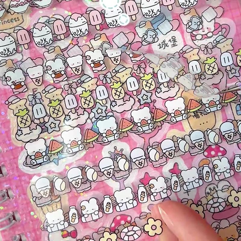 Stationery Cute Kpop Decorative Sticker Book Washi Paper Journal DIY Material Decoration Kawaii Stickers Scrapbooking