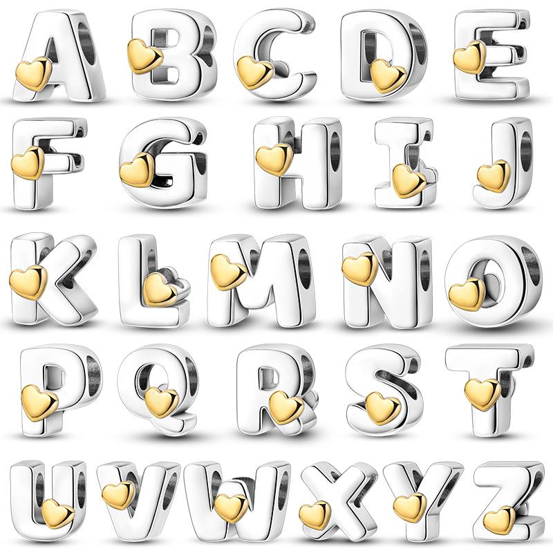 Charm Fits Original Bracelets Copper Femininity English Letters Beads Women Pendant Bead Jewelry Making