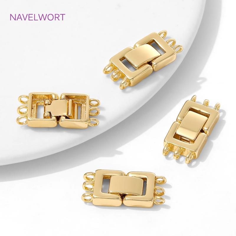 18K Gold Plated Pearl Clasps Fasteners,Brass Jewelry Clasps Connector For Bracelets Making,DIY Jewelry Making Accessories