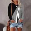 Summer new fashion women's casual long-sleeved printed T-shirt