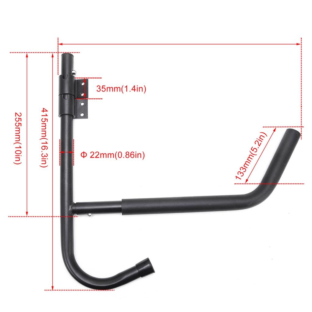 Sammenleggbare Kraftige Innendørs Kajakk Oppbevaringskroker Henger 90° Svingbar Veggmontert Verktøy Hengende Vugge Stativ for Kano Kajakk Surfebrett 2 stk
