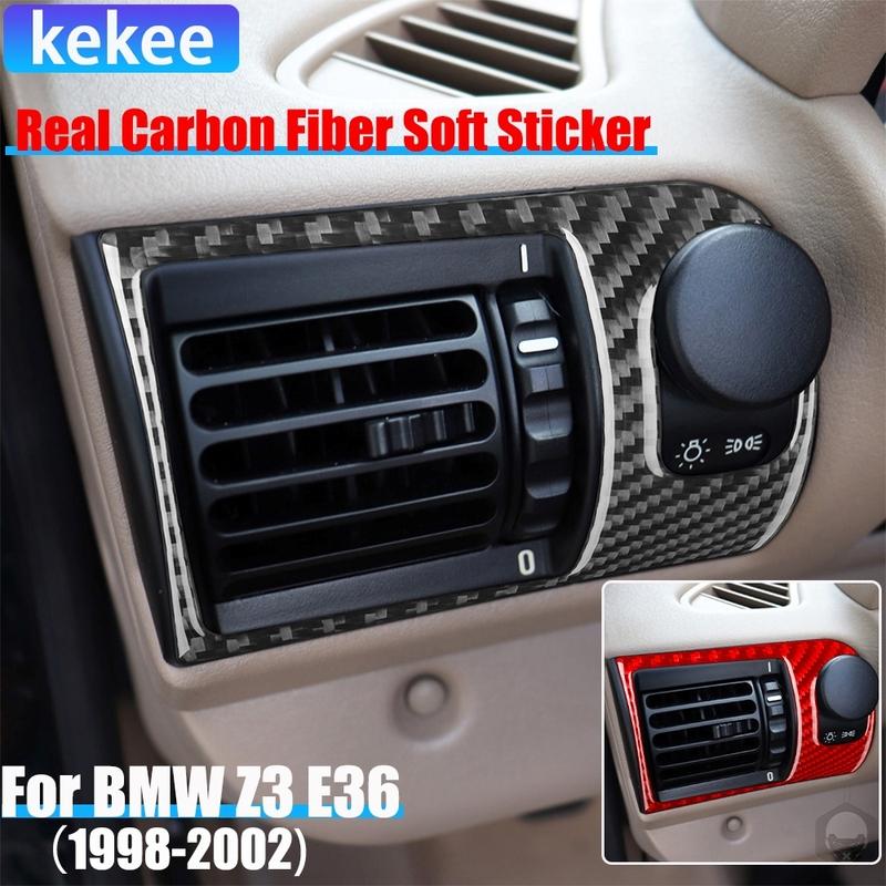 Real Carbon Fiber Car Accessories Driver Dashboard Air Vent Panel Cover Soft Sticker For BMW Z3 E36 1998 1999 2000 2001 2002
